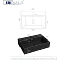 thumbnail image 2 of 24" x 16" Bathroom Sink Vessel Rectangle, Eridanus Hang Wall Mount Sinks Floating Trough Countertop Vanity Washbasin, Ceramic Porcelain Modern Art Face Basin Bowl with Overflow, Matte Black, 2 of 10