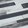 thumbnail image 3 of Ice Gray and White 11.97 in x 10.55 in x 5 mm Glass&Stone Peel and Stick Wall Mosaic Tile (5.26 sq.ft/Case), 3 of 4