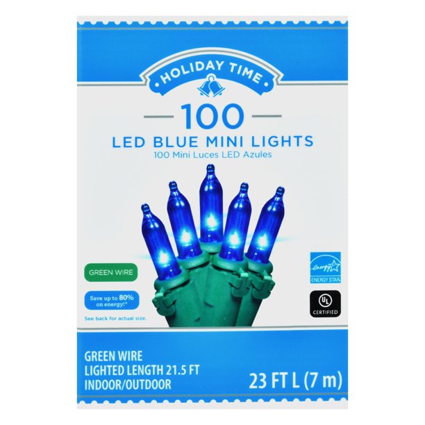 Holiday Time LED Mini Light set, Blue, 100 count