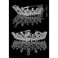 thumbnail image 2 of Tiara nupcial con diamantes de imitación, paquete de 2 coronas de boda de cristal para novia, 2 of 5