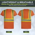 thumbnail image 4 of Hi Vis T-Shirt - Safety Shirt, ASNI Class 3 Reflective Safety Short Sleeve T-Shirt-6685-Org-3XL, 4 of 5