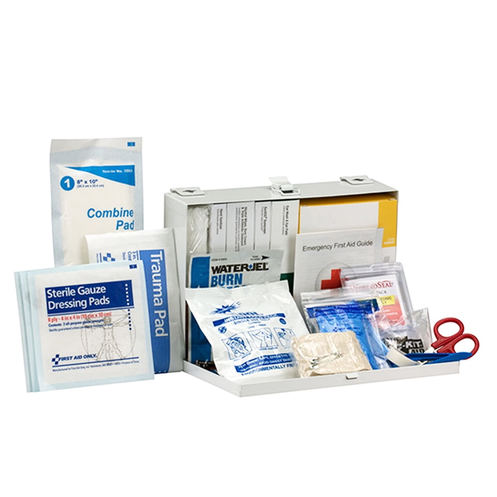 First Aid Kit and Housing, Metal 180 Components, 25 People Served 90670