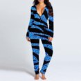 thumbnail image 2 of Women's Long One Piece Pajamas with Drop Seat Butt Flap - Full Zip Up Onesies Jumpsuit Sleepwear, 2 of 6