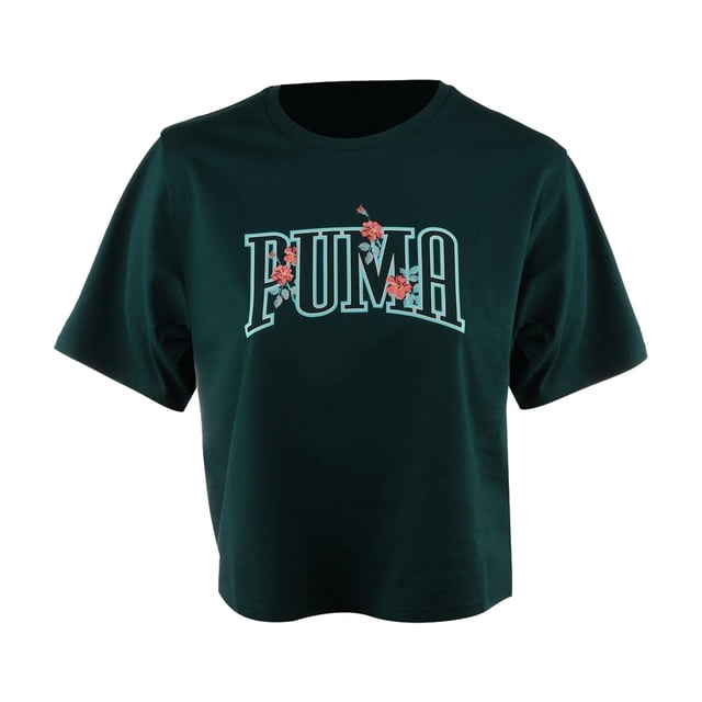 Playera Puma Graphics Flower para Mujer 687411-60 verde oscuro M