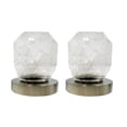 thumbnail image 3 of Bergamo Art Brushed Nickel Brass Bathroom Faucet with White Rock Crystal Handles, 3 of 5
