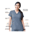 thumbnail image 3 of Adar Pro Heather Modern Athletic Scrub Set For Women - Modern V-Neck Scrub Top & Yoga Jogger Scrub Pants, 3 of 7