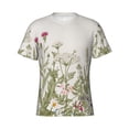 thumbnail image 4 of Vsdgher Herbs and Wildflowers Print Men's Dry Fit Mesh Athletic Shirts Moisture Wicking Tennis T-Shirt Tops, 4 of 9