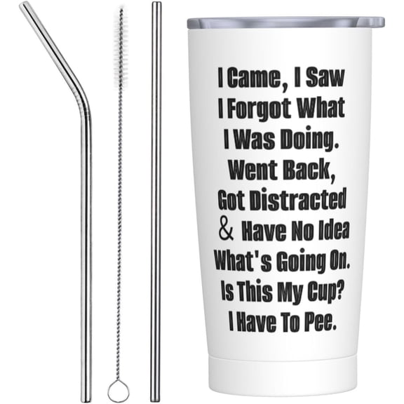Funny Senior Citizens I Came I Saw I Forgot What I Was Doing Tumbler - Funny Sarcastic gifts for Old People Elderly Mom Grandma For Mothers Day Gifts White 20 OZ tumbler