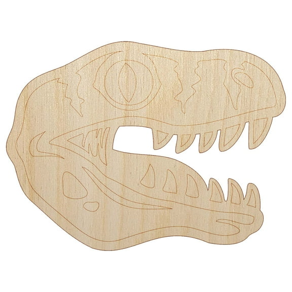 Velociraptor Dinosaur Head Wood Shape Unfinished Piece Cutout Craft DIY Projects - 4.70 Inch Size - 1/8 Inch Thick