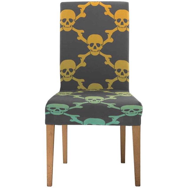 ABPHQTO Funda protectora para silla de calavera con flores, colores claros, funda protectora para asiento, para comedor, Hotel, boda, fiesta, juego de 1