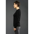 thumbnail image 2 of Blanks+ 5.3oz Women’s Fine Jersey Long Sleeve Shirt, S-2XL, Black, White, Ultra Soft Cotton Blend, 2 of 3