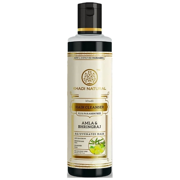 Khadi Natural Herbal Amla & Bhringraj Hair Cleanser- Sls & Paraben Free-210 ml