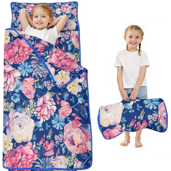 Pioneer Flower Floral Print Pattern Toddler Nap Mats for Kids Preschool,Sleeping Mat Bag or Kids,Toddler Sleeping Bag,Toddler Nap Mat or Daycare
