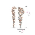 thumbnail image 5 of Bling Jewelry Womens Waterfall Long Bow & Flower Crystal Dangling Statement Chandelier Earrings Gold, 5 of 7