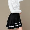 thumbnail image 6 of Huhudde Fashionable Black And White Striped A Line Short Skirt Comfortable Everyday Wear Skirts For Daily Outings And Work, 6 of 8