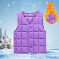 thumbnail image 2 of Mercatoo Boys Girls Down Puffer Vest,Kids Fall Winter Thermal Kids Sleeveless Jacket Waistcoat Unisex Solid Button Down Coat, 2 of 7