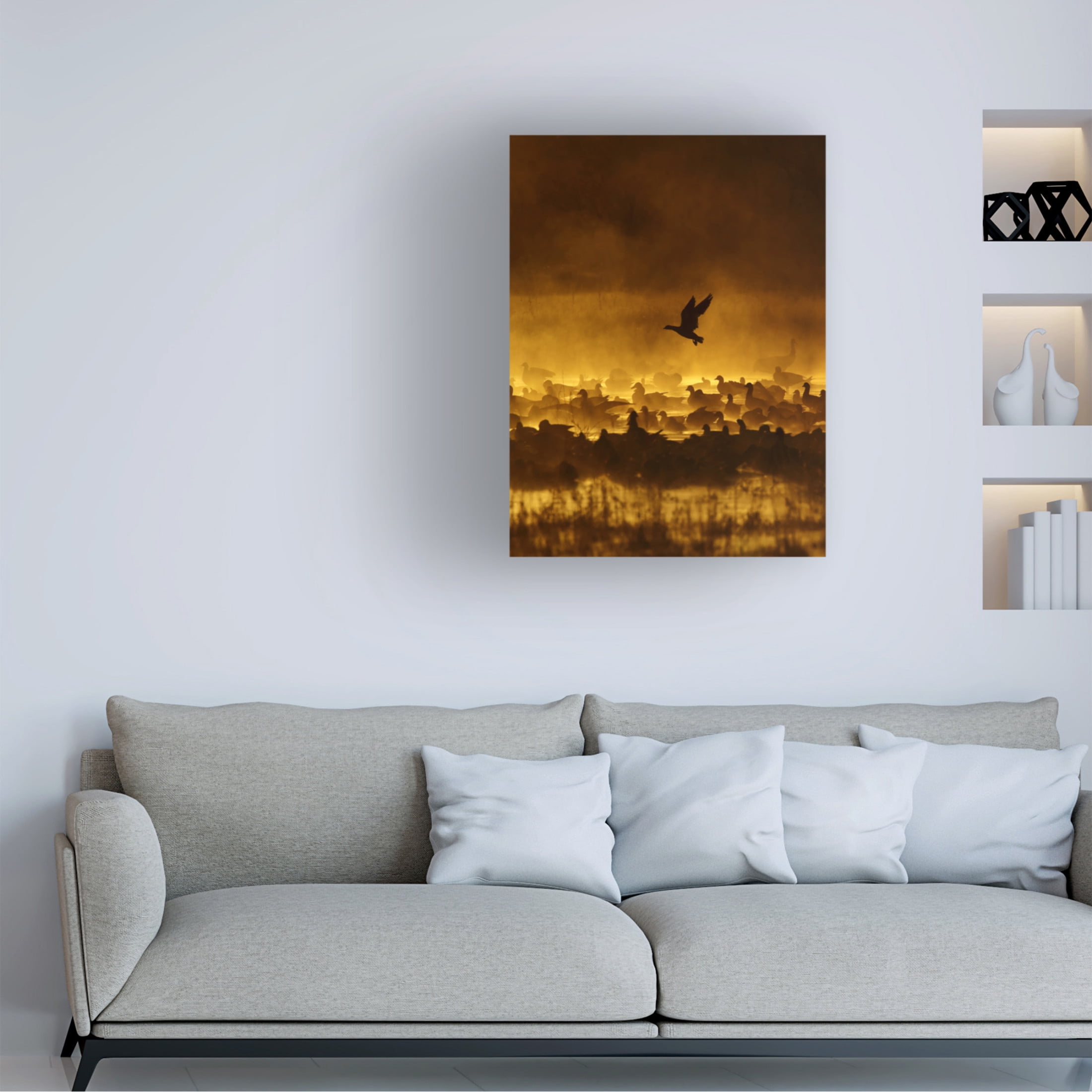 Canvas Wall Art - jay stanley Forns 'Fire In The Mist' Wall Art for Living Room, Bedroom, or Office D?cor by Trademark Fine Art - 18 x 24 Inches