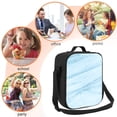 thumbnail image 5 of Bingfone Light Blue Marble Reusable Insulated Lunch Bag Cooler For Work School Picnic Or Travel, 5 of 7