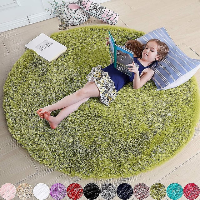 Alfombra Redonda Rubor Para Dormitorio,Alfombra Circular Esponjosa Para Habitación De Niños,Alfombra Peluda Para Habitación De Niñas Adolescentes