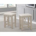 thumbnail image 2 of Farmhouse Style 3 PC Counter Height Set, Antique White Wood Sofa Table w/ 2 Side Stools, Home Kitchen Dining Furniture, 2 of 6