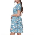 thumbnail image 2 of Disketp Pelican Reed And Fish para Vestido de Manga Corta para Mujeres, Vestidos de Verano para Mujeres, Casual y Holgado para la Playa, 2 of 6