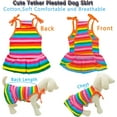 thumbnail image 2 of Dog Shirt Rainbow Striped Puppy Dresses Clothes Colorful Pet Sleeveless Vest T-Shirt, Summer Skirt Cute Girls Tether Dress Outfits for Small Medium Dogs Cat Top Costume Breathable, 2 of 6