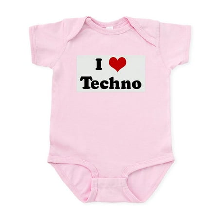 

CafePress - I Love Techno Infant Bodysuit - Baby Light Bodysuit Size Newborn - 24 Months