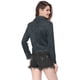 thumbnail image 5 of Chaquecorde mujer Soft Moto Zip Up Pockets Chaquetas de motociclisde gamusintétiAzul oscuro XS, 5 of 6