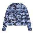 thumbnail image 5 of Spazoro Girls Turn Down Collar Sweatshirts, Soft & Comfy Half Zip Long Sleeve Camouflage Fall Winter Tops for Girls Blue Size 9 T, 5 of 5