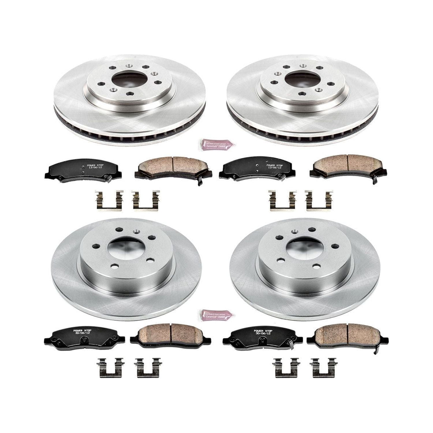 Power Stop Front and Rear Stock Replacement Brake Pad and Rotor Kit KOE4096