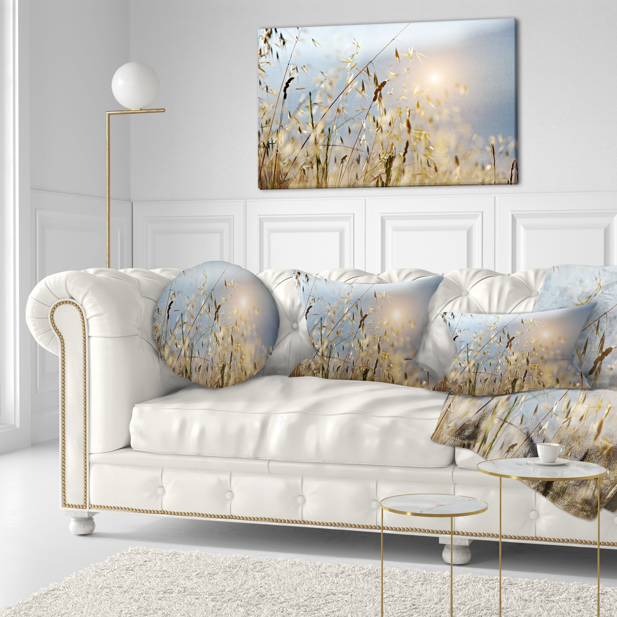 Designart Typical Tuscany Sunset Italy - Landscape Printed Throw Pillow - 12x20