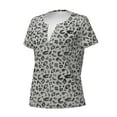 thumbnail image 5 of Fuzoiu Wild Animal Leopard Print Print Women's V-Neck T-Shirt,Women's Short Sleeve Top, Comfortable for Work, Leisure, and Sports, 5 of 7