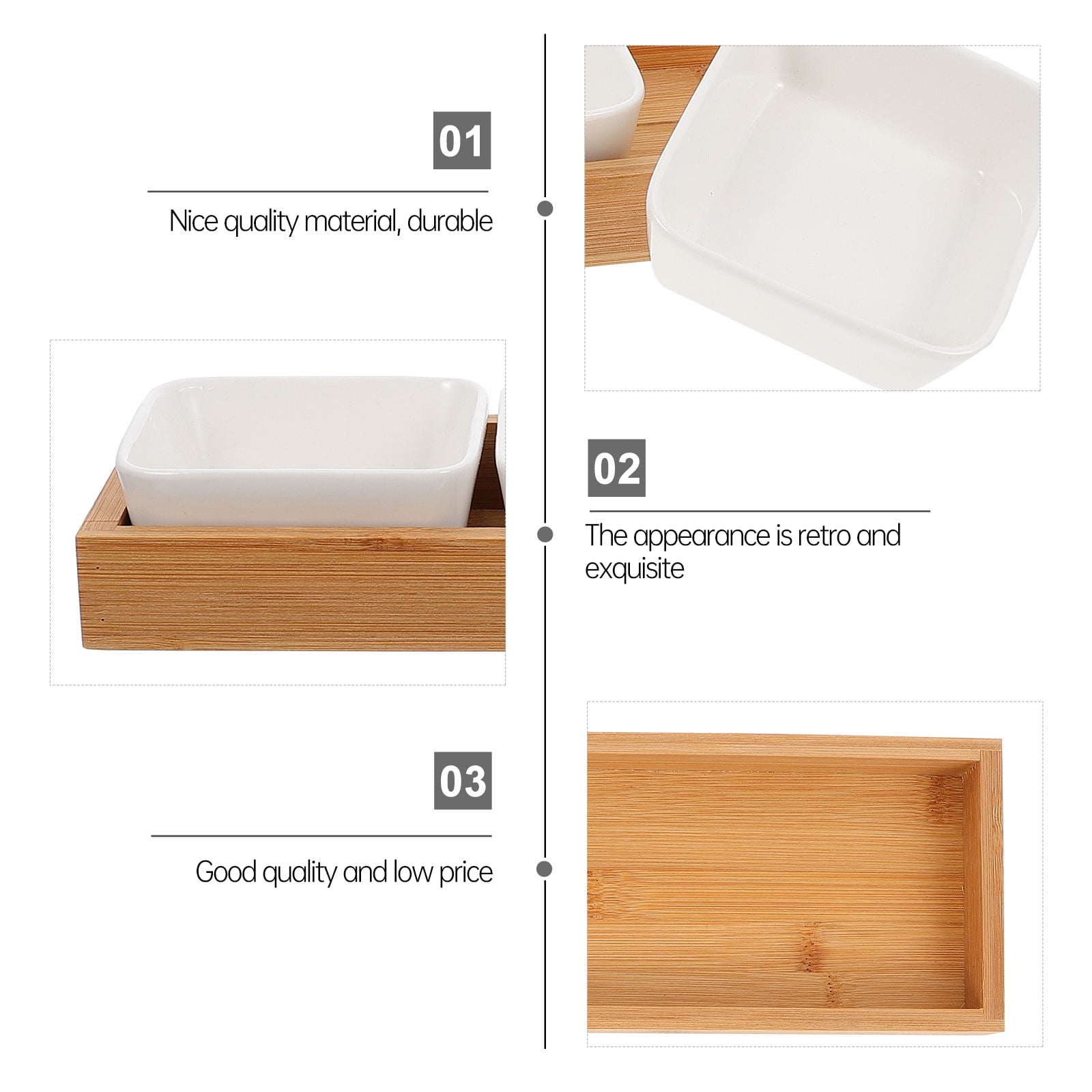 DRAFIDEEP Hosts Wood Snack Display Plate Assorted Color 1 Pc