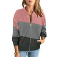 thumbnail image 4 of cfhntfmh Womens Zip up Sweatshirts Jackets Long Sleeve Casual Loose Outwear with Pockets Color Block Fall Fashion Outfits, 4 of 5