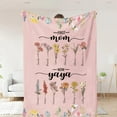 thumbnail image 3 of First Mom Now Grandma Birth Flowers Blanket, Personalized, Mom Grandma Blanket Gift for Mom Gift for Grandma, Mom Blanket, Grandma Blanket Blankets, 3 of 5