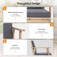 thumbnail image 2 of Zimtown 4 Pieces Wood Conversation Set, Acacia Wood Bistro Set w/ Gray Cushion for Outdoor, Patio Set, Wooden Furniture, 2 of 10
