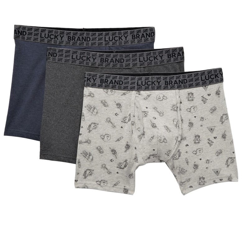 LUCKY BRAND MEN 3 PACK BOXER BRIEF 193 P10 MAGIC GREY MEDIUM