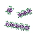 thumbnail image 2 of 3.5" Rose Yellow Pink Eggplant Red Purple Black Fuchsia Sew on Embroidered Trim, 2 of 5