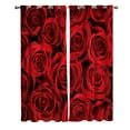 thumbnail image 2 of Red Rose Flower Window Treatments Curtains Valance Room Curtains Window Outdoor Indoor Kids Window Curtain Pan, 2 of 5