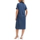 thumbnail image 3 of Vestido de camisa de mezclilla para mujer INSPIRE CHIC, de manga corta, con botones, casual, midi, color azul marino, talla 2XL, 3 of 5