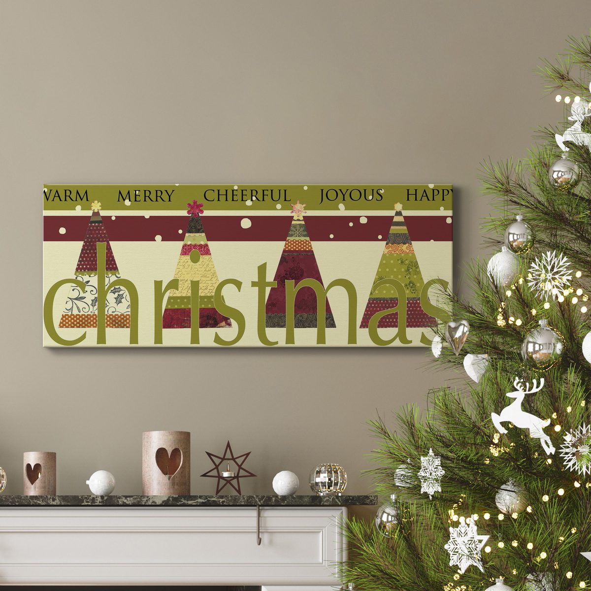 HAPPY,MERRY,JOYOUS Premium Gallery Wrapped Canvas - Ready to Hang