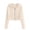 Beige, variant on Women's Zip Up Long Sleeve Workout Tops, Casual Drawstring Cropped Jackets for Women, Trendy Lightweight Sweaters for Gym, Running, and Going Out White 2XL