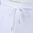 thumbnail image 5 of PMVFHDE Men's Casual Street Shorts Solid Color With Tie And Pocket For Fitness And Outdoor Activities Running Shorts For Men White，XL, 5 of 6