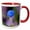 Red/White, variant on 3drose, Tiny Blue Water Iris, 11oz Two-tone Black Mug