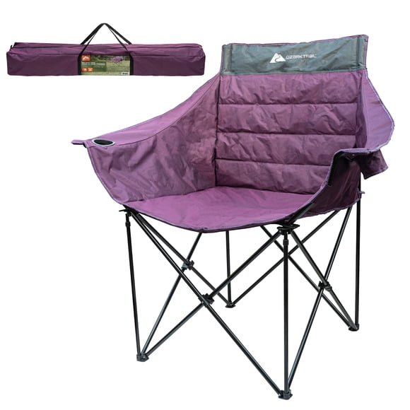 Ozark Trail Big Event Chair, Holds up to 350lbs, 600D Polyester,  Purple Color