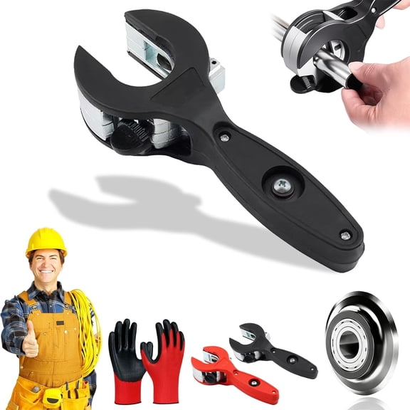 2026 New Ratcheting Pipe Cutter Tool, Ratchet-Type Pipe Cutter, One-Hand Fast Pipe Cutting Tool, for Cutting 5/16-1-1/8 inch Stainless Steel Copper Aluminium, for Tight Spaces (Black, 1/4''–7/8'')