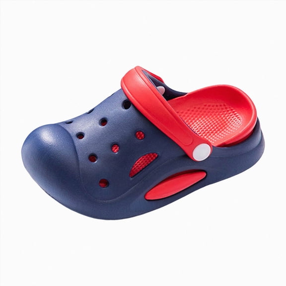 Gubotare Clogs Girls Kids Cute Clogs Cartoon Garden Shoes Boys Girls Slides Slippers Indoor Outdoor Children Water Shower Beach Pool Sandals Size 8 (Navy,8 Toddler)