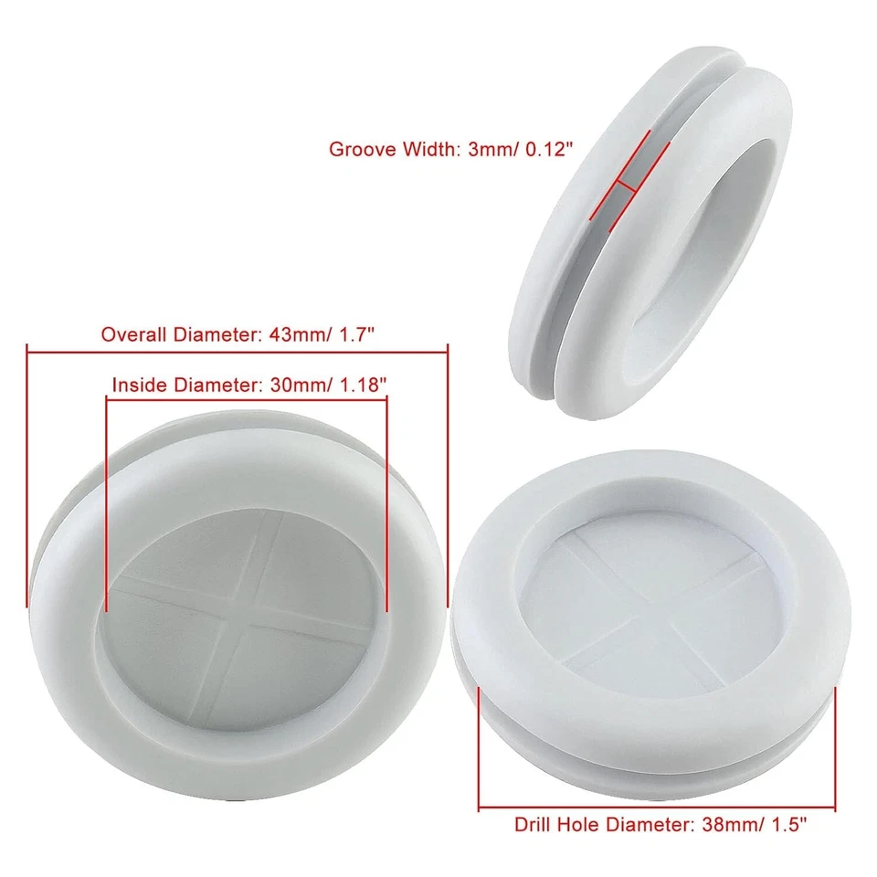 CIRCLE- 10 Pack 1-3/16 Inside Diameter 1-1/2 Drill Hole Rubber Grommet Firewall Plug