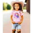 thumbnail image 2 of 4th Birthday Unicorn Shirt for Girls Rainbow Horse Party Theme Four Year Old Graphic Tee Pink Shirt 5-6, 2 of 5