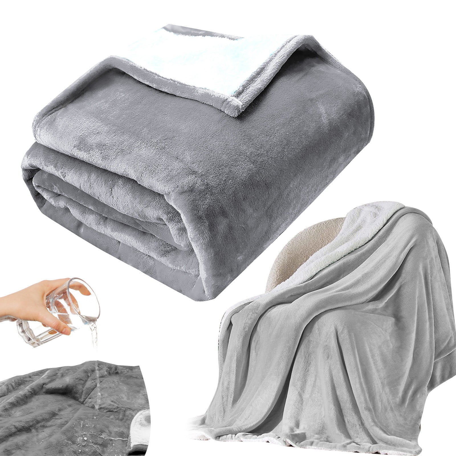 Pet Blanket, Sheepskin Blanket - Loetky Double Layer Blanket, Waterproof Flannel for Dog Cat Bed - 153*203Cm